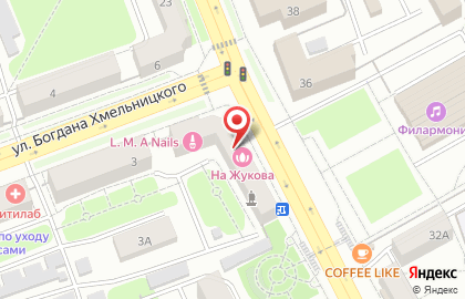 Магазин хлебобулочных изделий Штрудель & Кулебяка на улице Маршала Жукова на карте