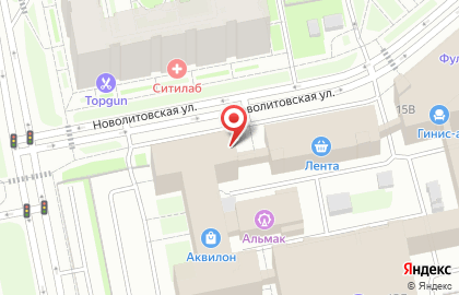 Ресторан Витраж на Новолитовской улице на карте