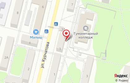 Библиотека №2 на улице Курчатова на карте