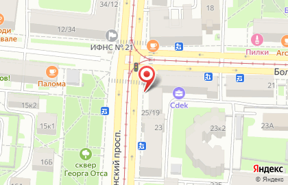 Фирменный магазин Великолукский мясокомбинат на Среднеохтинском проспекте на карте