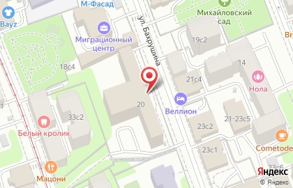 Департамент финансов г. Москвы на улице Бахрушина на карте