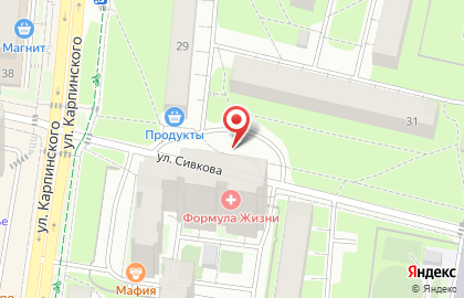 Продовольственный магазин Девятка в Индустриальном районе на карте
