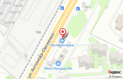 Шинный центр Bridgestone на улице Антонова-Овсеенко на карте