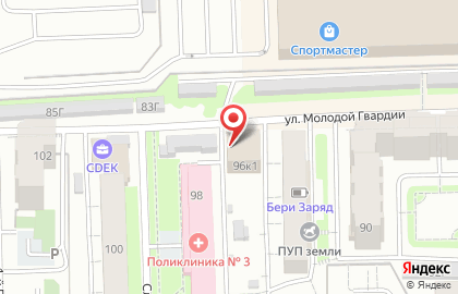 Сауна Маяк на улице Молодой Гвардии на карте