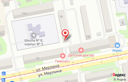 Имидж-студия Флёр на улице Петра Мерлина на карте