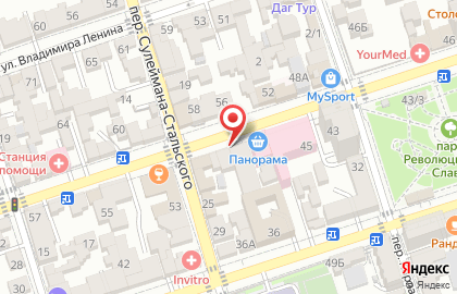 Супермаркет Панорама в Дербенте на карте