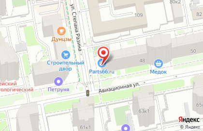Интернет-магазин автотоваров Parts66.ru на Авиационной улице на карте