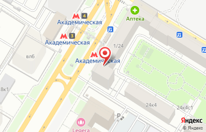Супермаркет 1000 мелочей на метро Академическая на карте