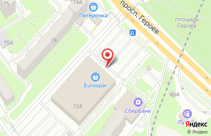 Магазин Юнга на проспекте Героев на карте