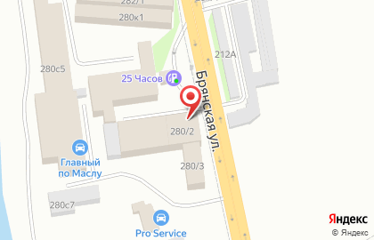 Автомойка 25 часов на Брянской улице на карте