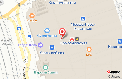 Кафе-мороженое  Баскин Роббинс на метро Комсомольская на карте