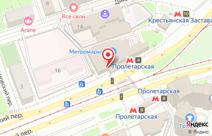 Торговый центр Метромаркет в 3-м Крутицком переулке на карте