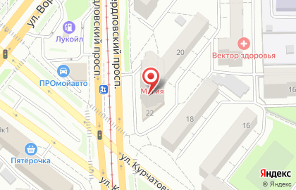 Стоматологическая клиника Магия на улице Курчатова на карте