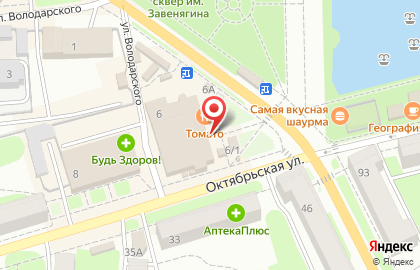Супермаркет Дикси на Октябрьской улице на карте