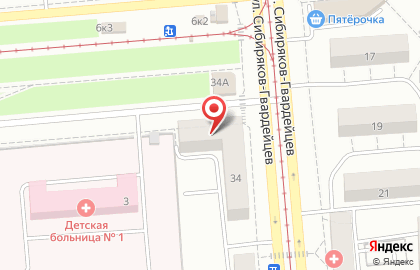 Медицинская лаборатория Гемотест на площади Сибиряков-Гвардейцев на карте