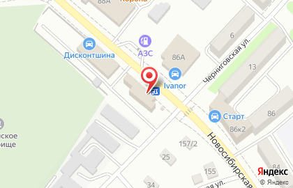 Магазин автозапчастей и аксессуаров на Новосибирской улице на карте