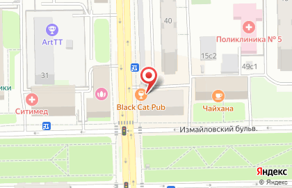 Black Cat Pub на Измайловском бульваре на карте