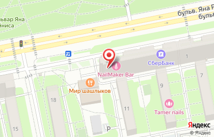 Пельменная ЛеньПельмень на бульваре Яна Райниса на карте