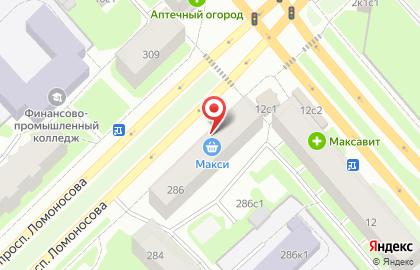 Банкомат Московский Индустриальный Банк на проспекте Ломоносова, 286 на карте