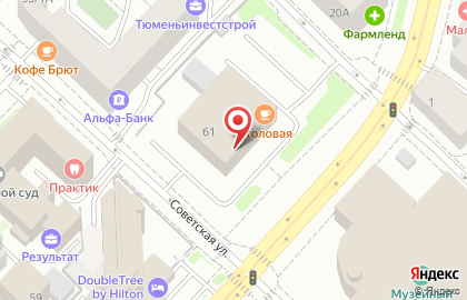 Общественная Палата Тюменской Области на Советской улице на карте