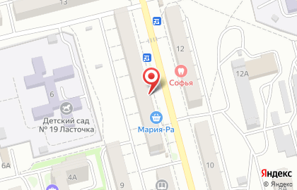 Продуктовый супермаркет Мария-Ра на улице Космонавтов в Новоалтайске на карте