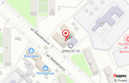 Магазин фруктов и овощей на ул. Быковского, 11/1 на карте