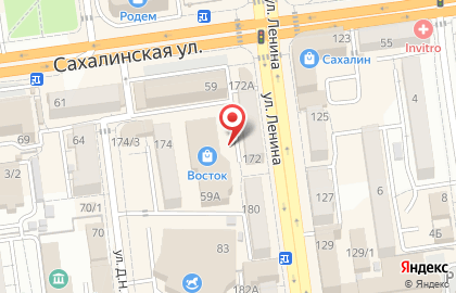 Продовольственный магазин на Сахалинской улице на карте