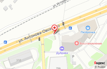Кафе быстрого питания Робин Сдобин на улице Антонова-Овсеенко на карте