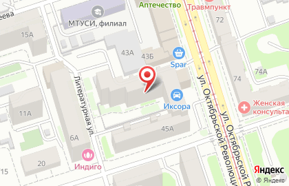 Нижегородский остеопатический центр на улице Октябрьской Революции на карте