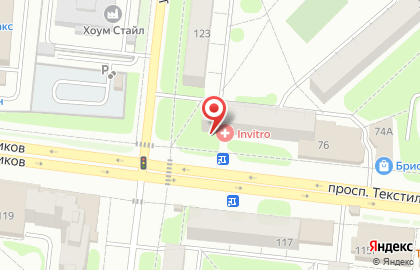Медицинская лаборатория Инвитро на проспекте Текстильщиков на карте