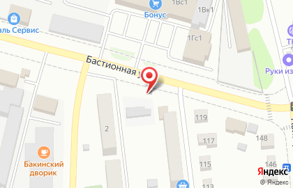 Киоск быстрого питания Робин Сдобин на Бастионной улице на карте
