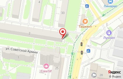 Фирменный магазин Первый мясокомбинат на улице Советской Армии на карте