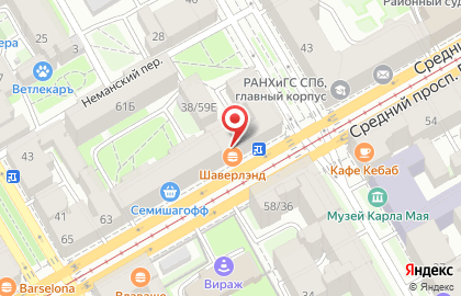 Пиццерия Ямм Пицца в Василеостровском районе на карте