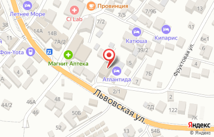 Супермаркет Магнит в Лазаревском районе на карте