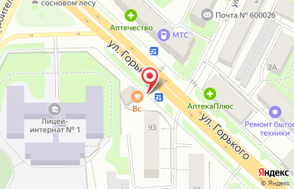 Киоск по продаже фруктов и овощей на улице Горького на карте