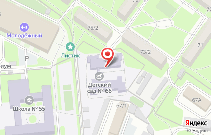 Детский сад №66 в Советском районе на карте