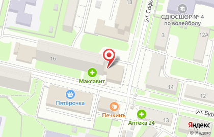 Центр лечебной косметологии на улице Буревестника в Московском районе на карте