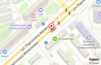 Салон-парикмахерская Яра на улице Партизана Железняка на карте