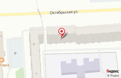 Продовольственный магазин на Октябрьской улице на карте
