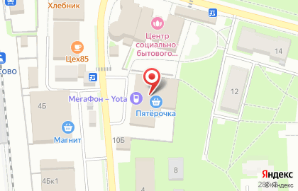 Киоск по продаже хлебобулочных изделий в Токсово на карте