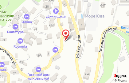 Гостевой дом в Ялте на карте
