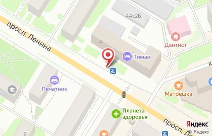 Магазин по продаже фастфудной продукции на проспекте Ленина на карте