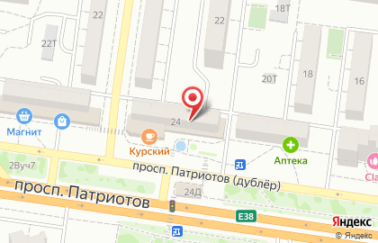 Кулинария-магазин Курский на проспекте Патриотов на карте