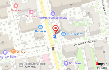Магазин продуктов на улице Белинского на карте