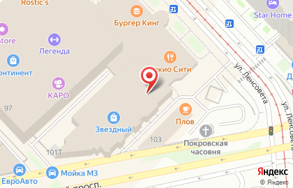 Киоск по продаже хлебобулочных изделий в Московском районе на карте