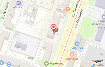 Челябинский филиал Банкомат, Банк ВТБ 24 на улице Гагарина на карте