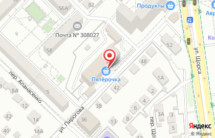 Супермаркет Пятёрочка в Белгороде на карте