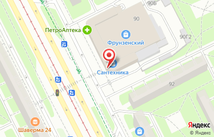 Торговый комплекс Фрунзенский на Бухарестской улице на карте