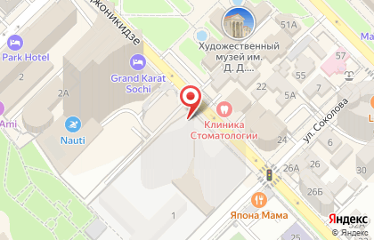 Гостиница Приморская в Сочи на карте
