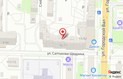 Супермаркет ДИКСИ на улице Салтыкова-Щедрина в Кировском районе на карте